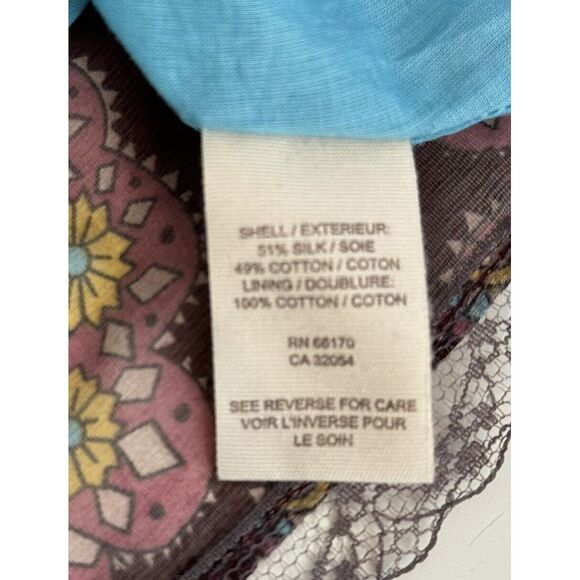 Free People Floral Empire Waist Silk Blend Paisley Boho Y2K Whimsy Dress Sz 10 - Picture 10 of 11